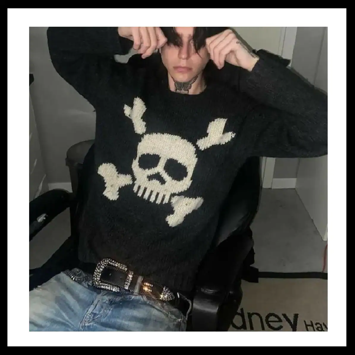 Gothic Skull Graphic Sweater