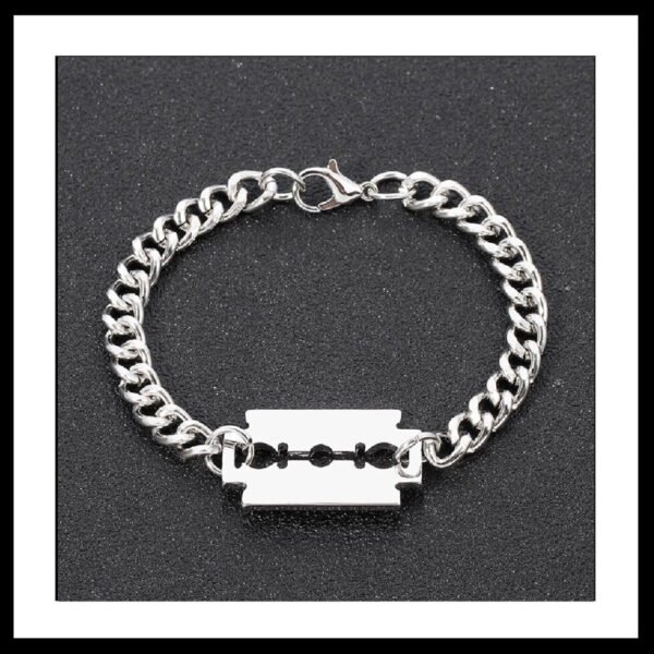 Razor Blade Shaped Pendant Bracelet