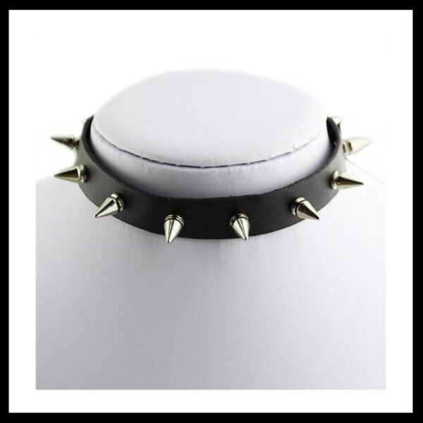 Punk Spike Leather Choker