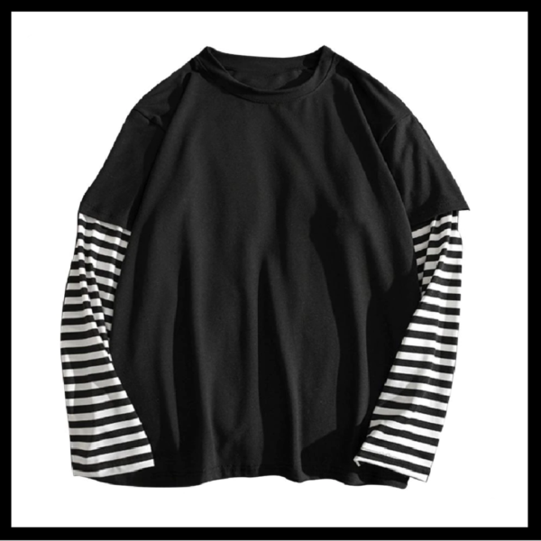 Black & White Striped Long-Sleeve T-Shirt